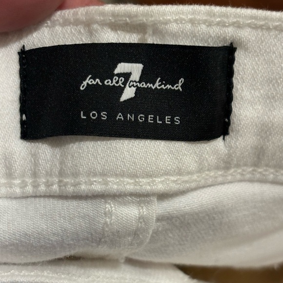 7 for all mankind white denim with braided embellishment on both legs. Size 25. - Picture 4 of 10